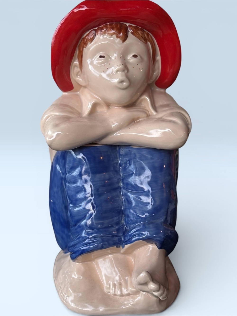 Vintage Hull Cookie Jar Blessings On Thee Barefoot Boy 13" NO CHIPS OR CRACKS!!